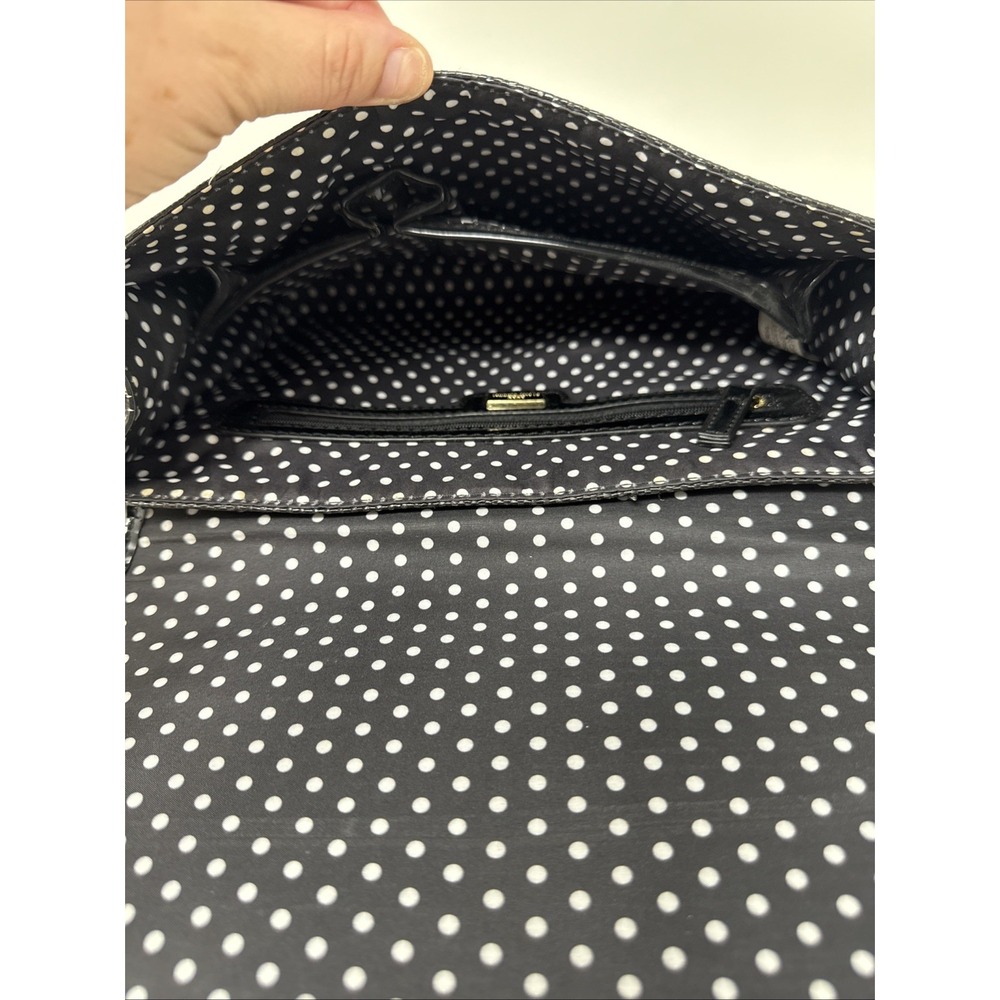 Lulu Guinness Handbag Loves Me Loves Me Not Oversized Clutch Black Daisy's NWT - Picture 7 of 9
